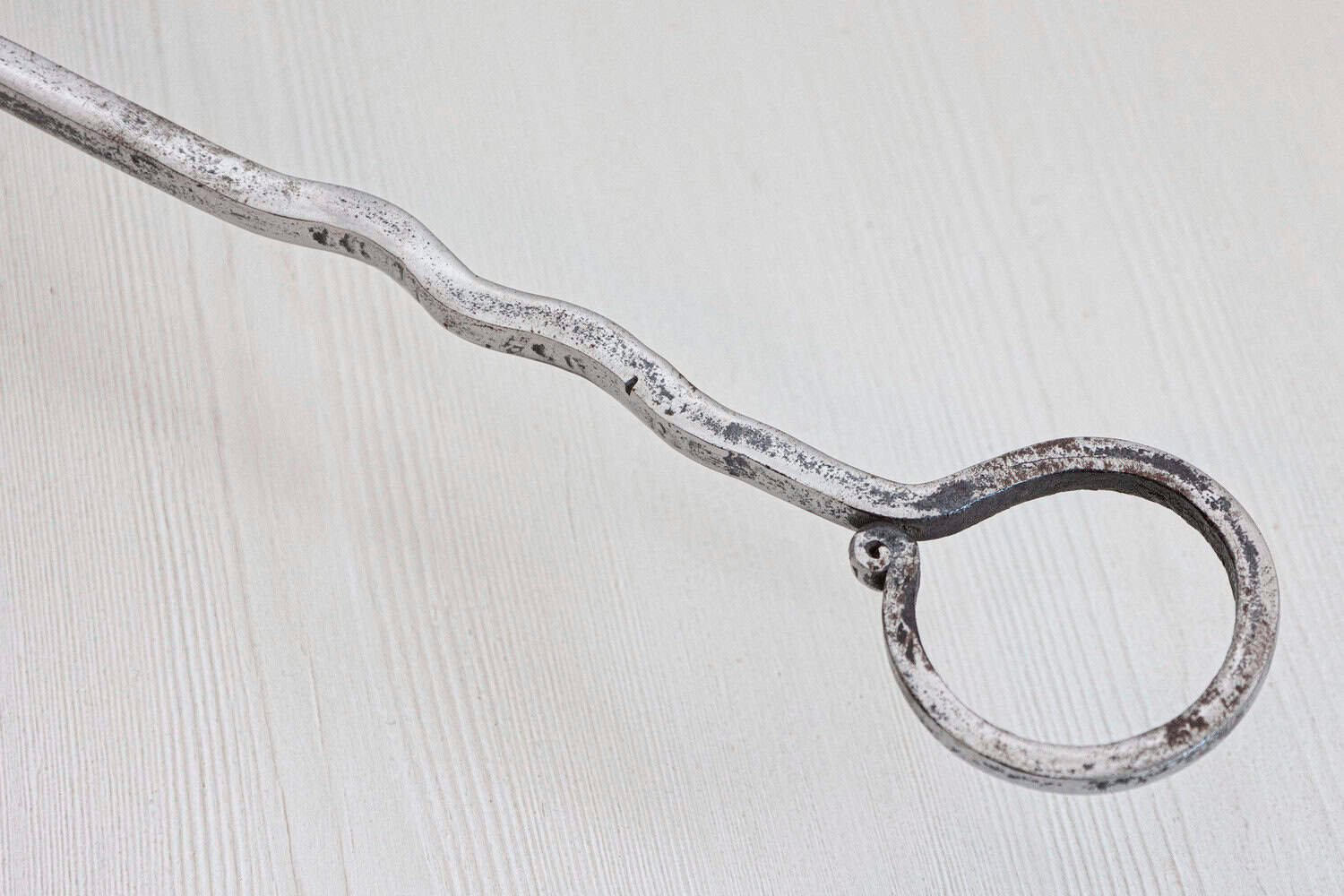 French 19th Century Iron Fireplace Grill with Petite Feet and Scroll-Supported Handle - JAA