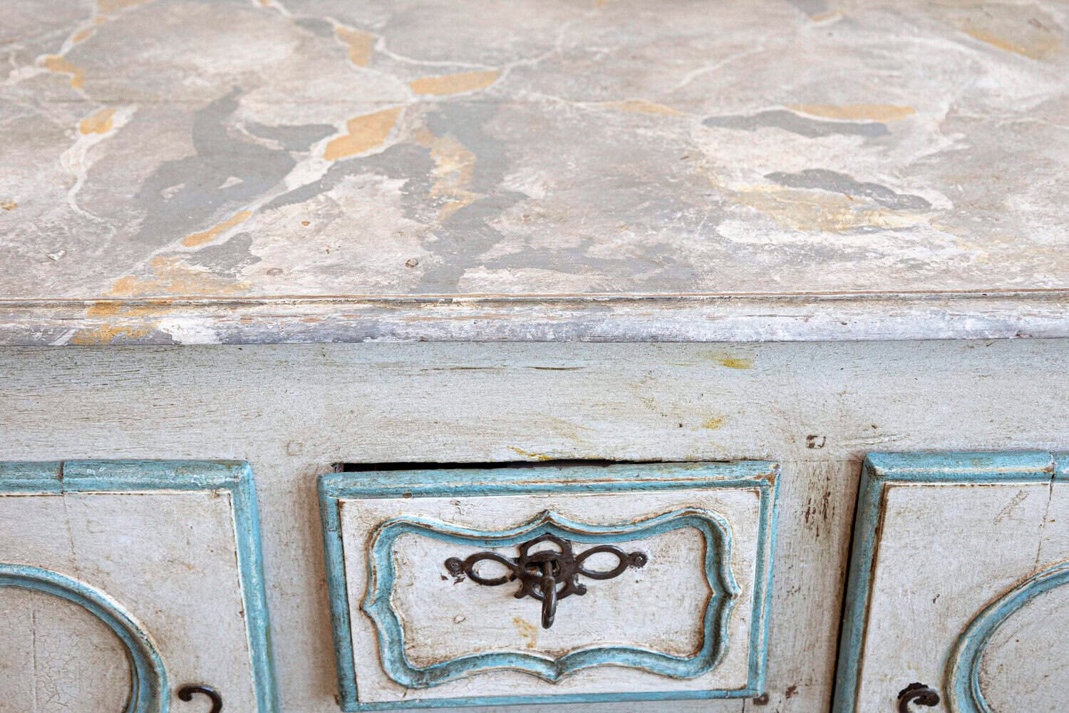 French Painted Buffet of the Louis XV Period with Two Doors and Three Drawers - JAA