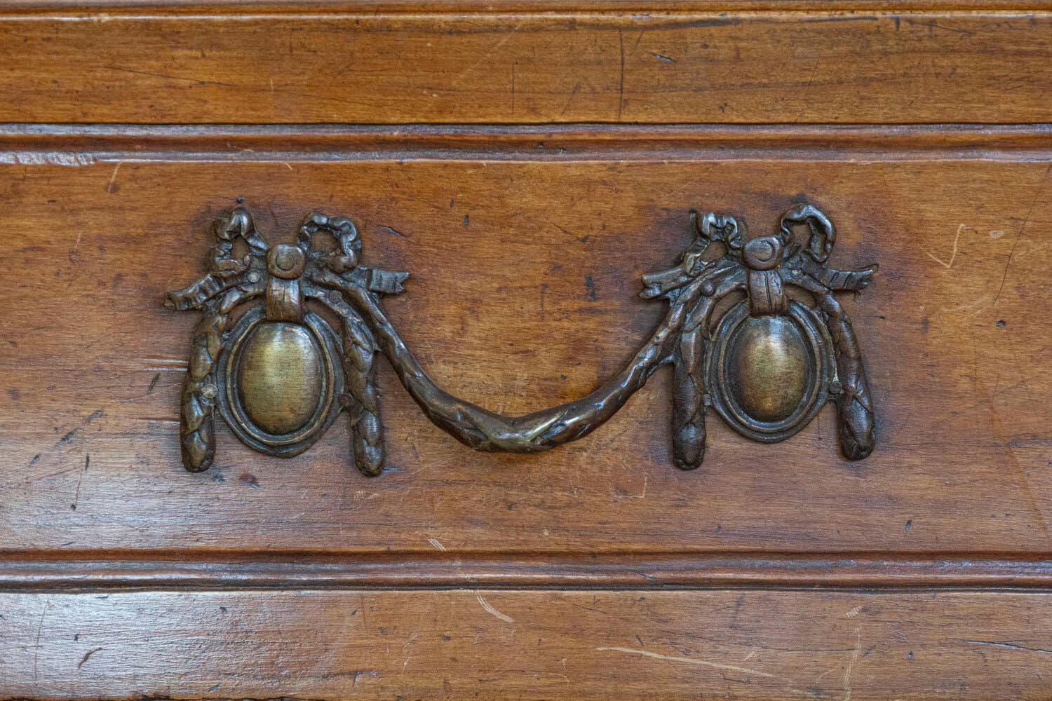 1730s French Period Louis XV Walnut Two-Drawer Commode with Bombé Side Panels - JAA