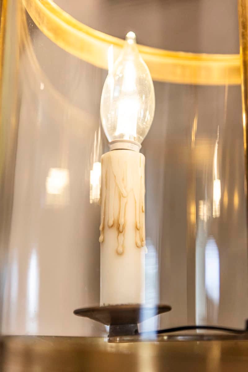 Graceful 20th Century French Brass Lantern with Curved Detailing - JAA