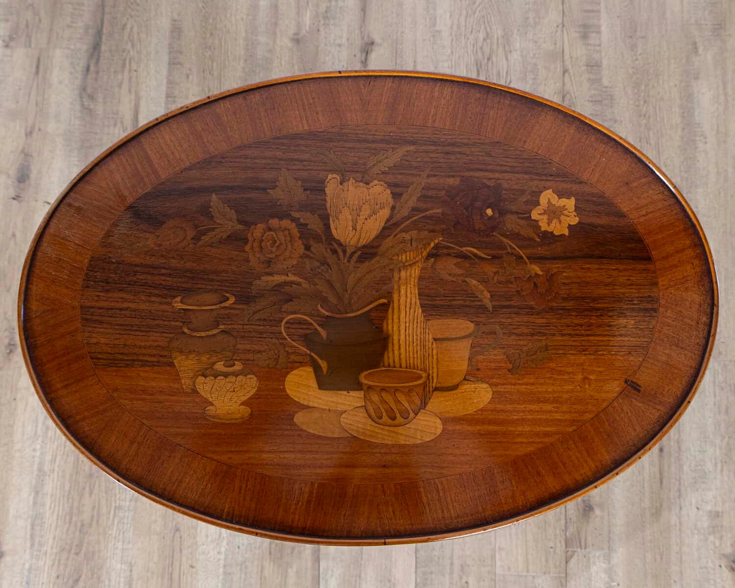 French Late 19th Century Napoleon III Marquetry Side Table with Floral Inlay - JAA