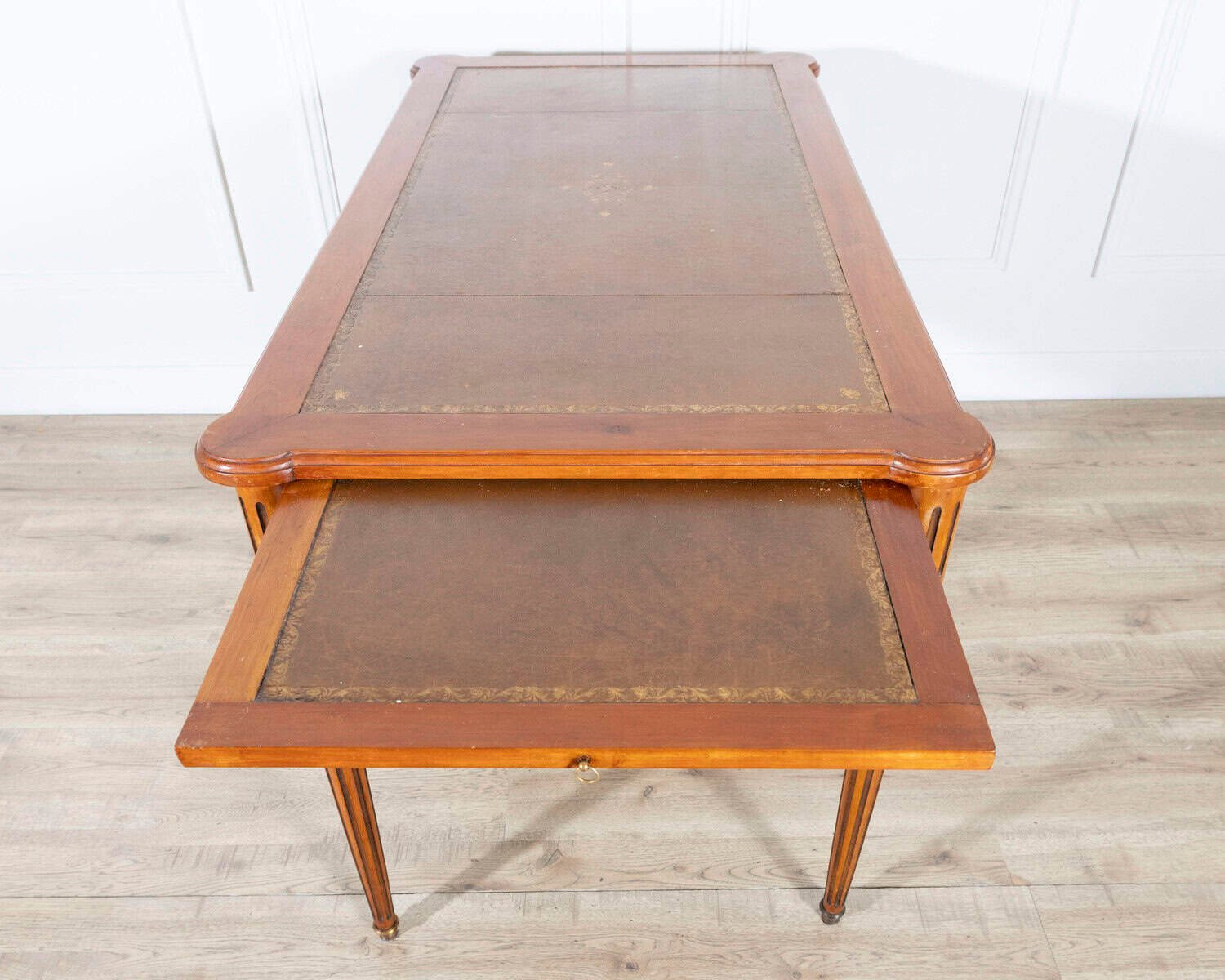 Louis XVI–Style Writing Desk with Leather Top and Pull-Out Extensions - JAA