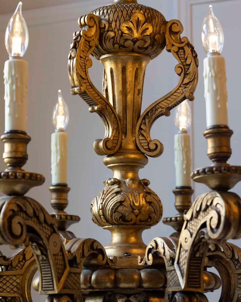 French 20th Century Giltwood Chandelier - JAA