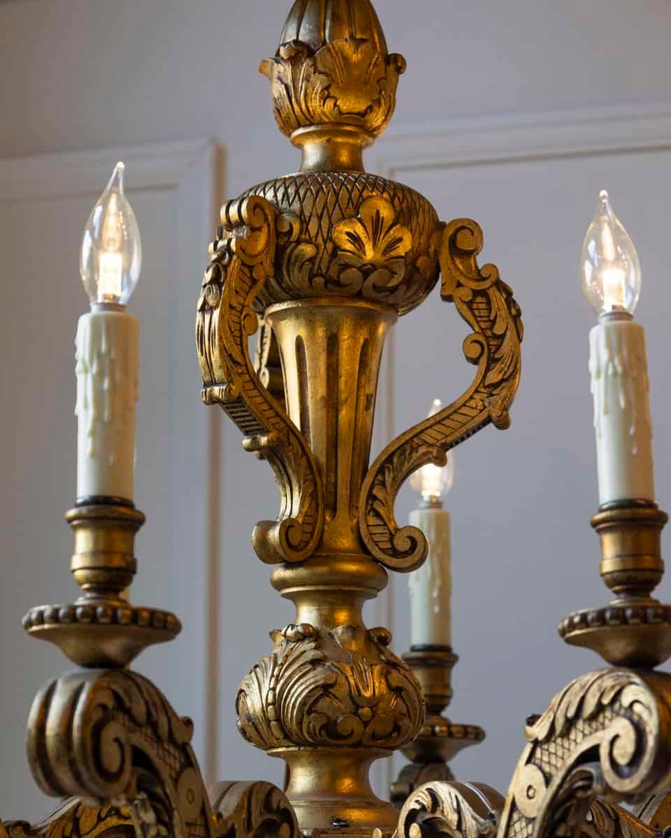 French 20th Century Giltwood Chandelier - JAA