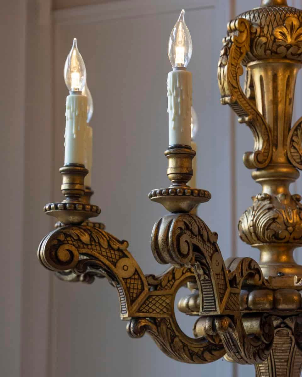 French 20th Century Giltwood Chandelier - JAA