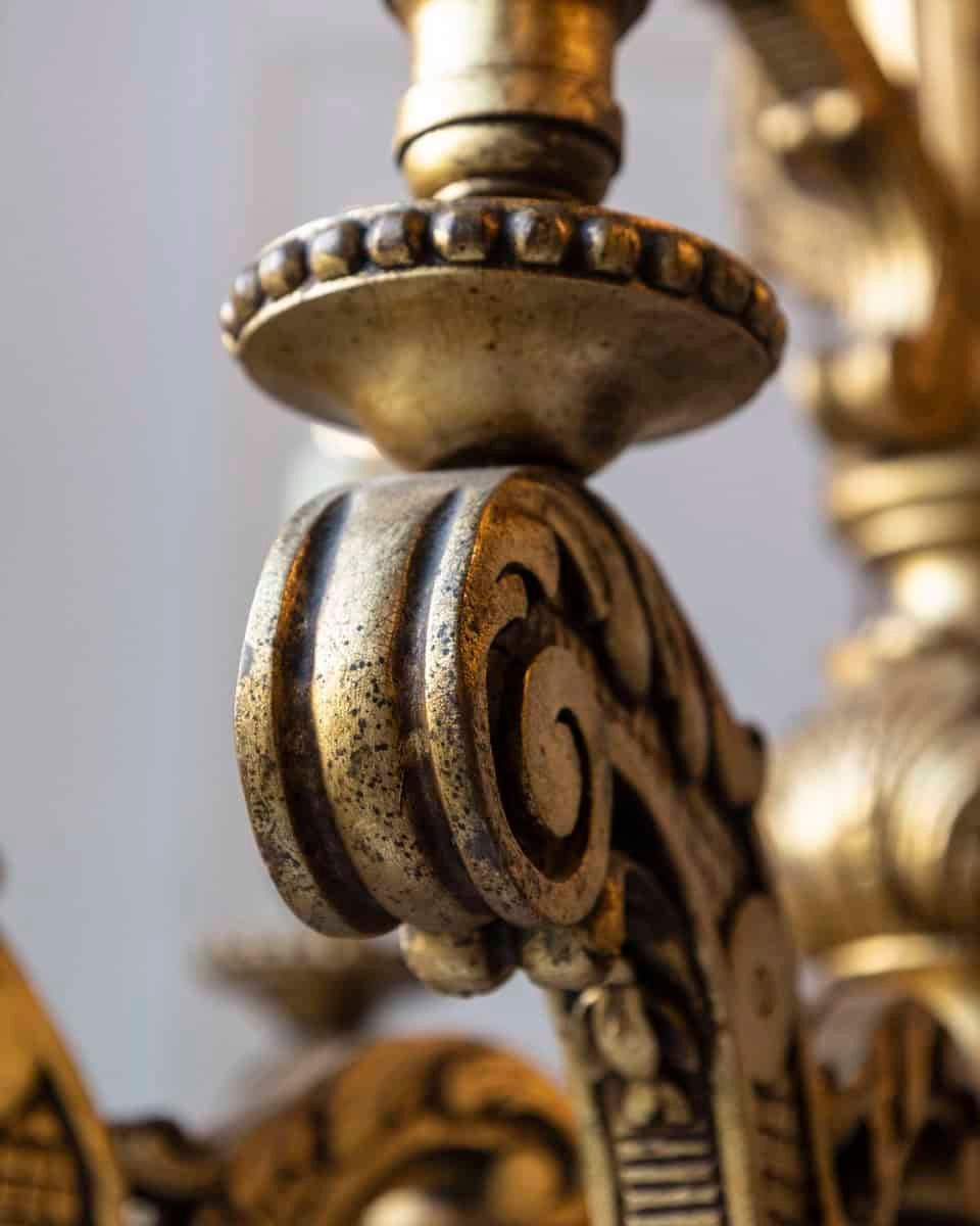 French 20th Century Giltwood Chandelier - JAA