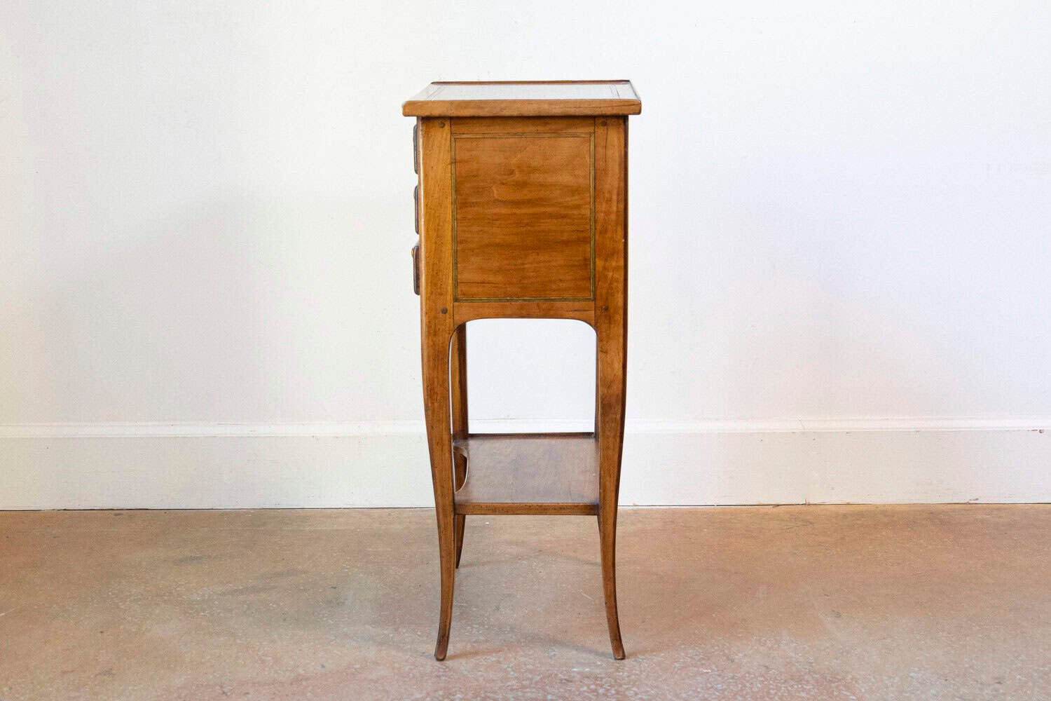 French Louis XV Style Table Chiffonnière with Three Small Drawers and Low Shelf - JAA