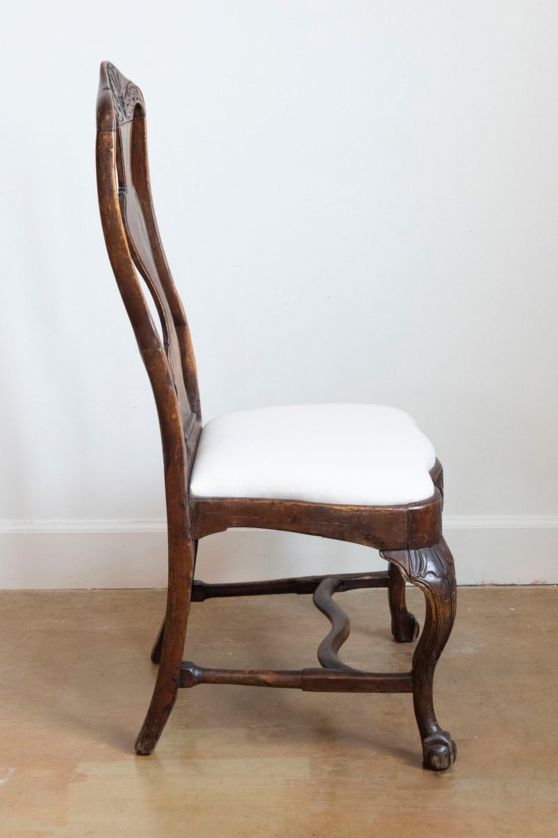 Pair of 18th Century Swedish Rococo Walnut Side Chairs - JAA