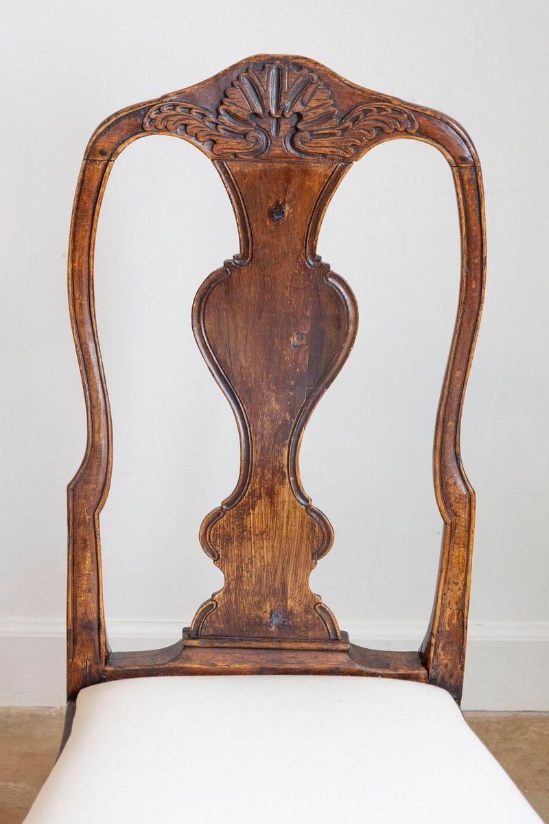 Pair of 18th Century Swedish Rococo Walnut Side Chairs - JAA