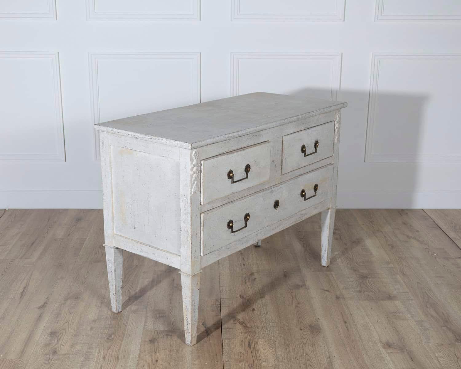 French Painted Chest of Drawers with Brass Pulls, circa 1920 - JAA