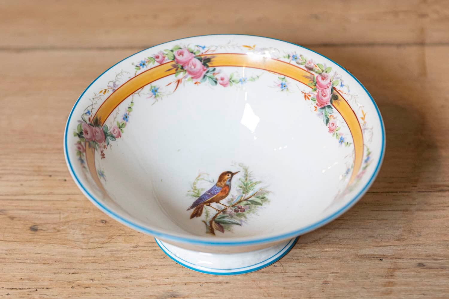 French 19th Century Hand-Painted Porcelain Decorative Piece - JAA