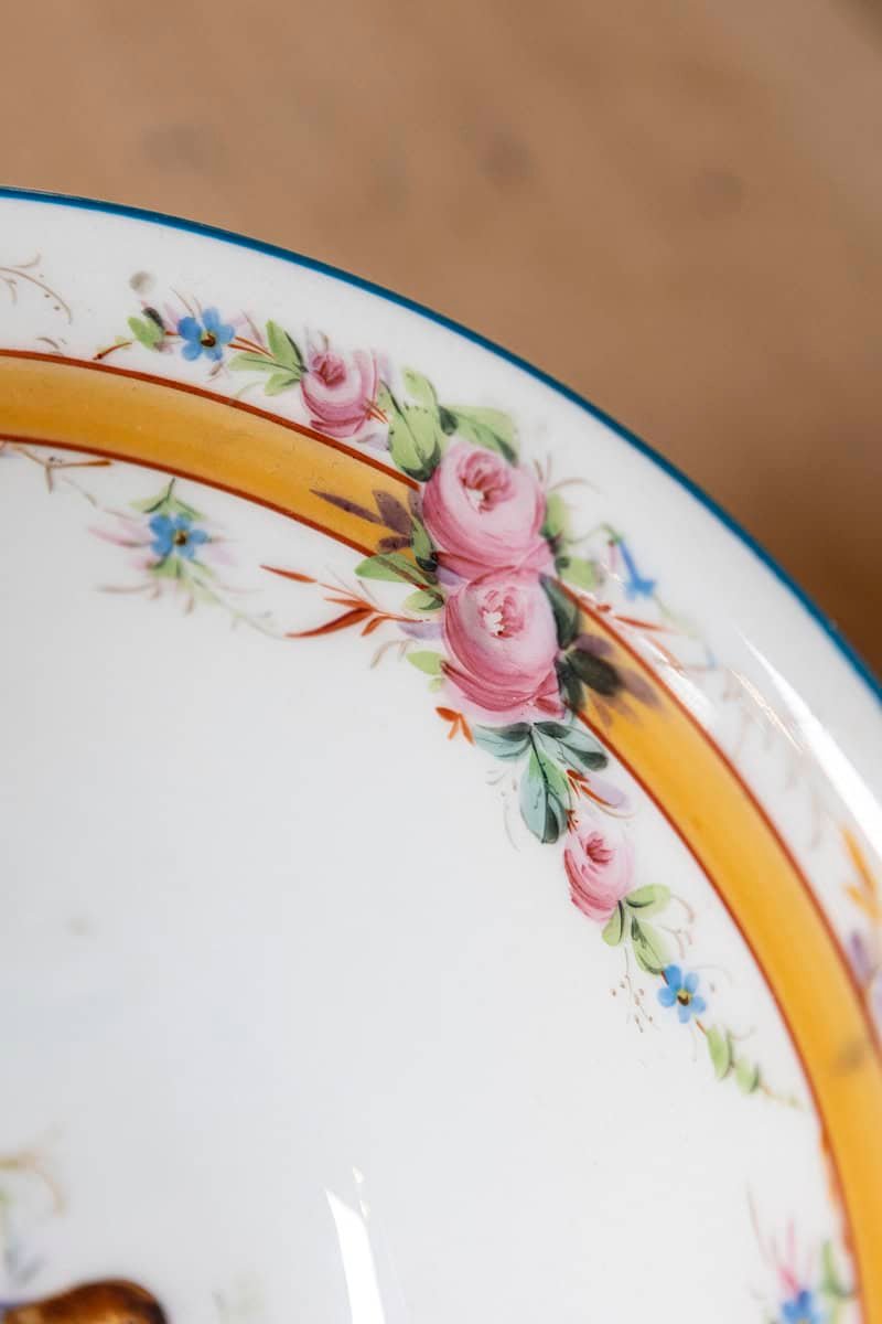 French 19th Century Hand-Painted Porcelain Decorative Piece - JAA