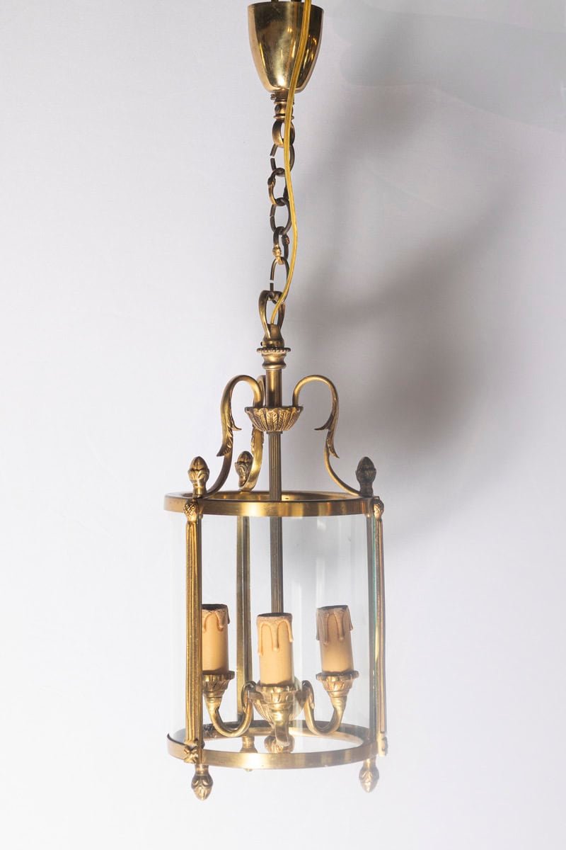 20th Century French Brass and Glass Lantern - JAA