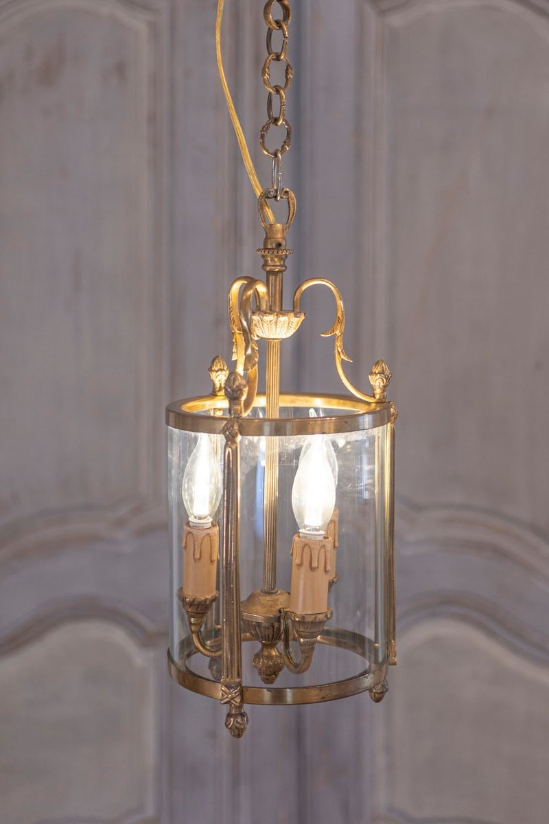20th Century French Brass and Glass Lantern - JAA
