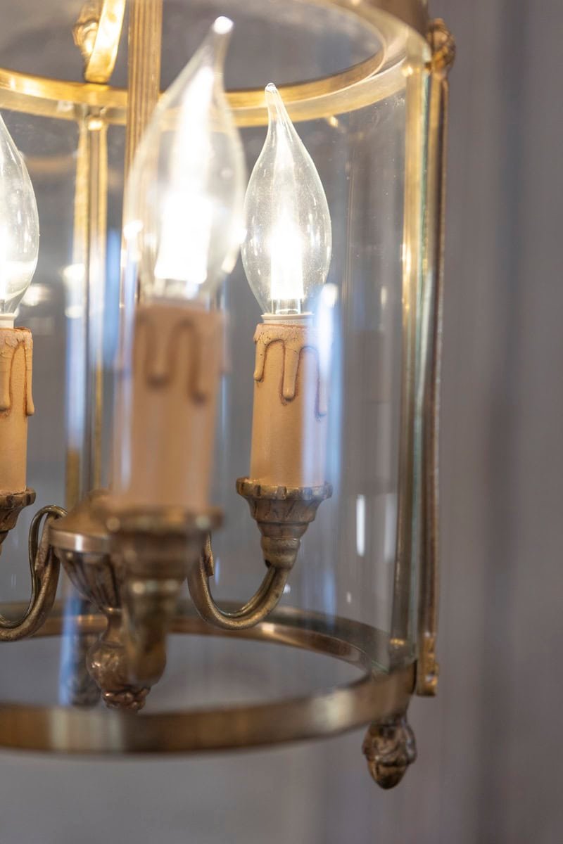 20th Century French Brass and Glass Lantern - JAA