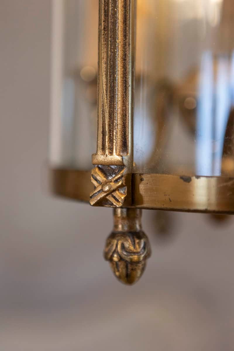 20th Century French Brass and Glass Lantern - JAA