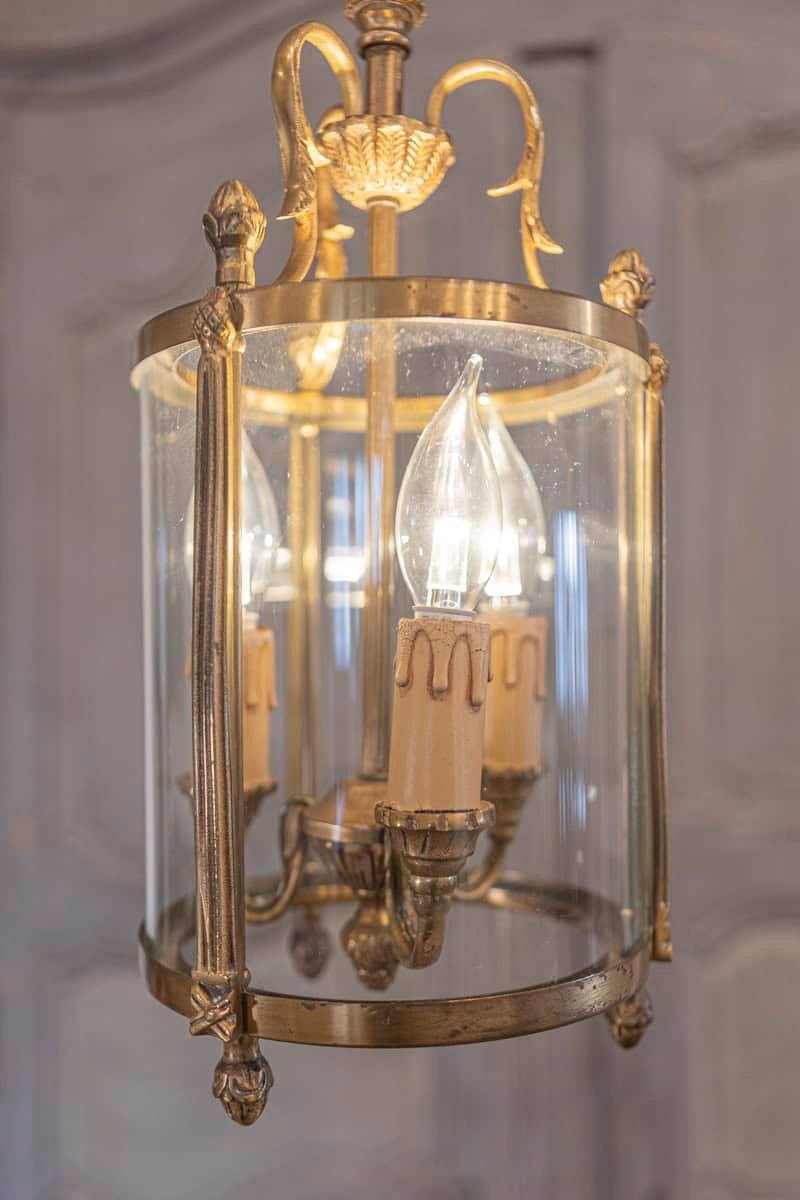 20th Century French Brass and Glass Lantern - JAA