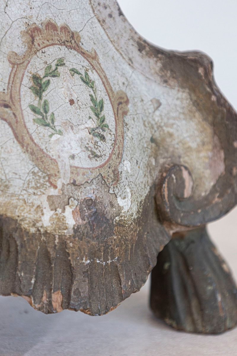 18th-Century French Louis XVI Painted and Giltwood Altar Candlestick Lamp - JAA