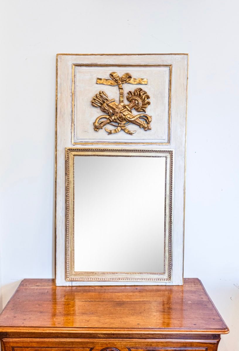 18th Century French Louis XVI Period Trumeau Mirror Circa 1790 - JAA