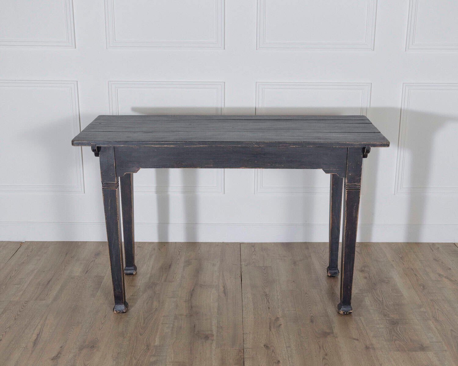 Rustic French Painted Console Table with Square Legs, circa 1910 - JAA