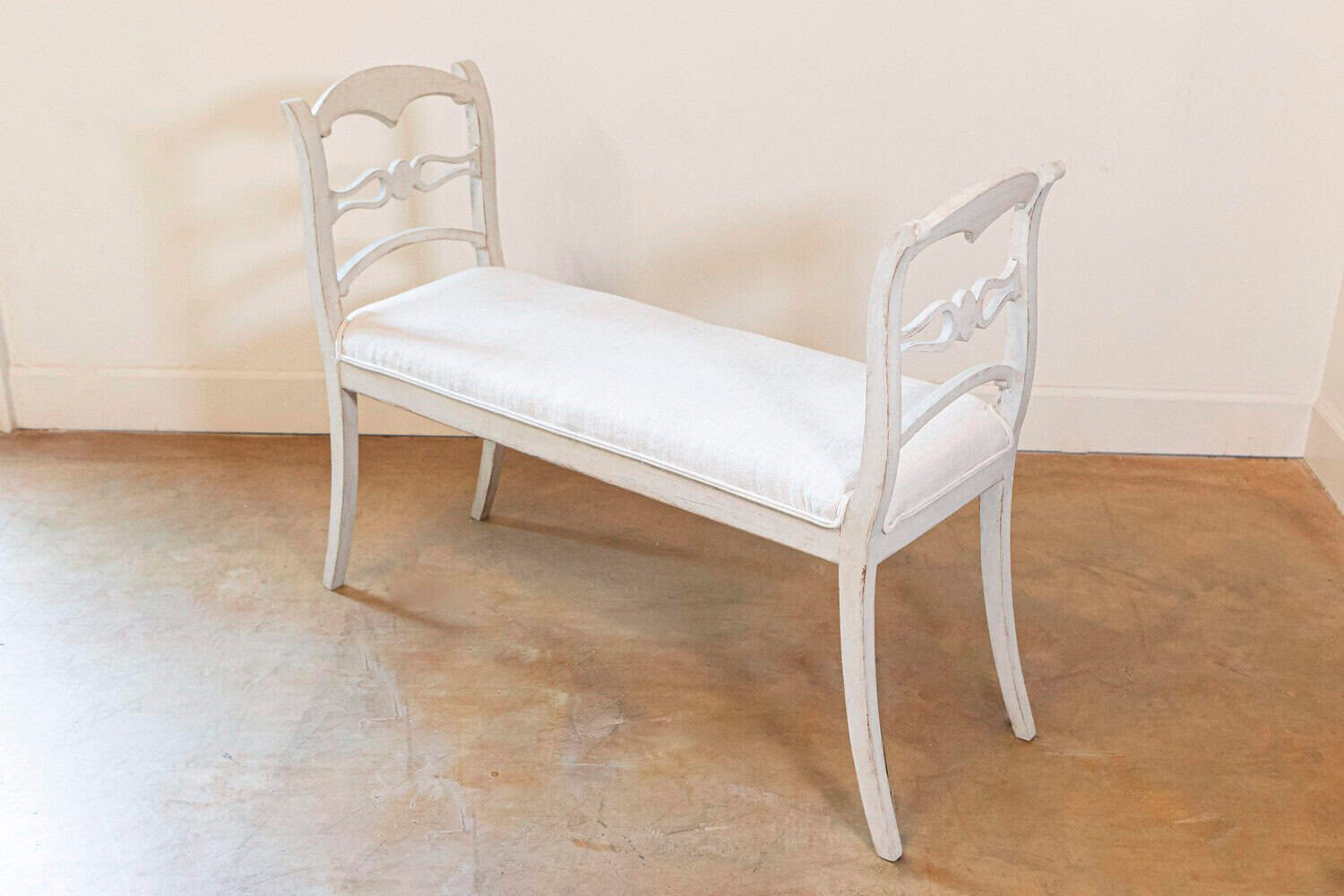 ON HOLD - Pair of Swedish 19th Century Painted Wood Window Benches - JAA