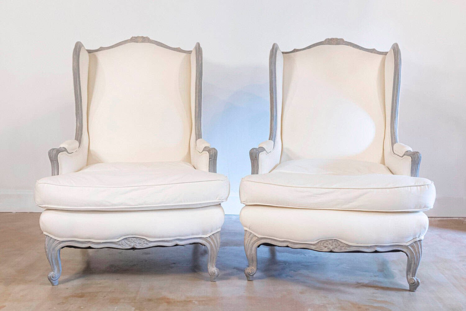 40% OFF at Checkout. Pair of French Louis XV Style 19th Century Wingback Bergères with New Upholstery - JAA