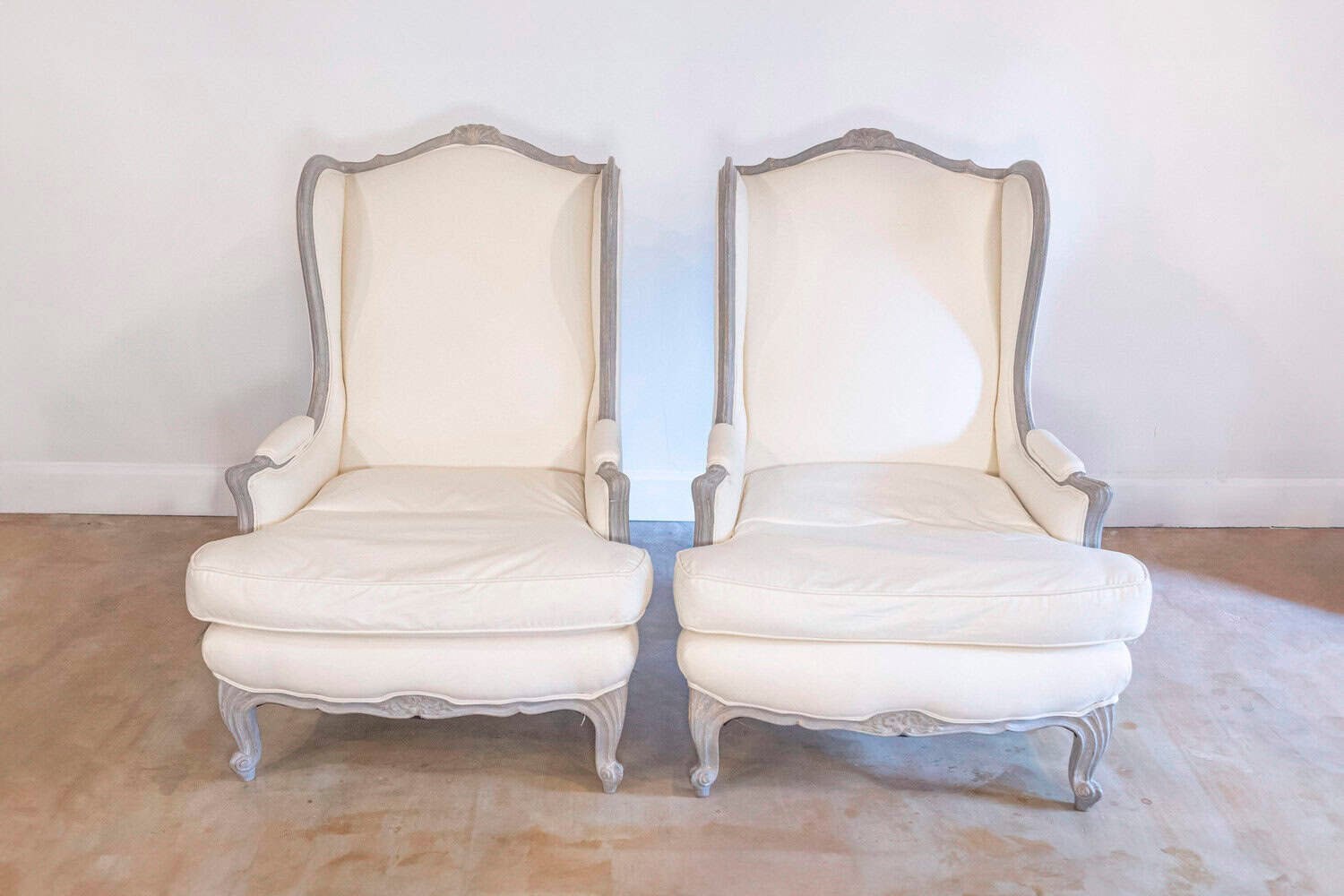40% OFF at Checkout. Pair of French Louis XV Style 19th Century Wingback Bergères with New Upholstery - JAA