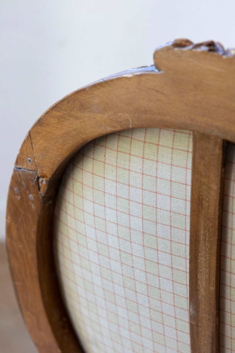 French Louis XVI Period 18th Century Armchair with Floral Tapestry Upholstery - JAA