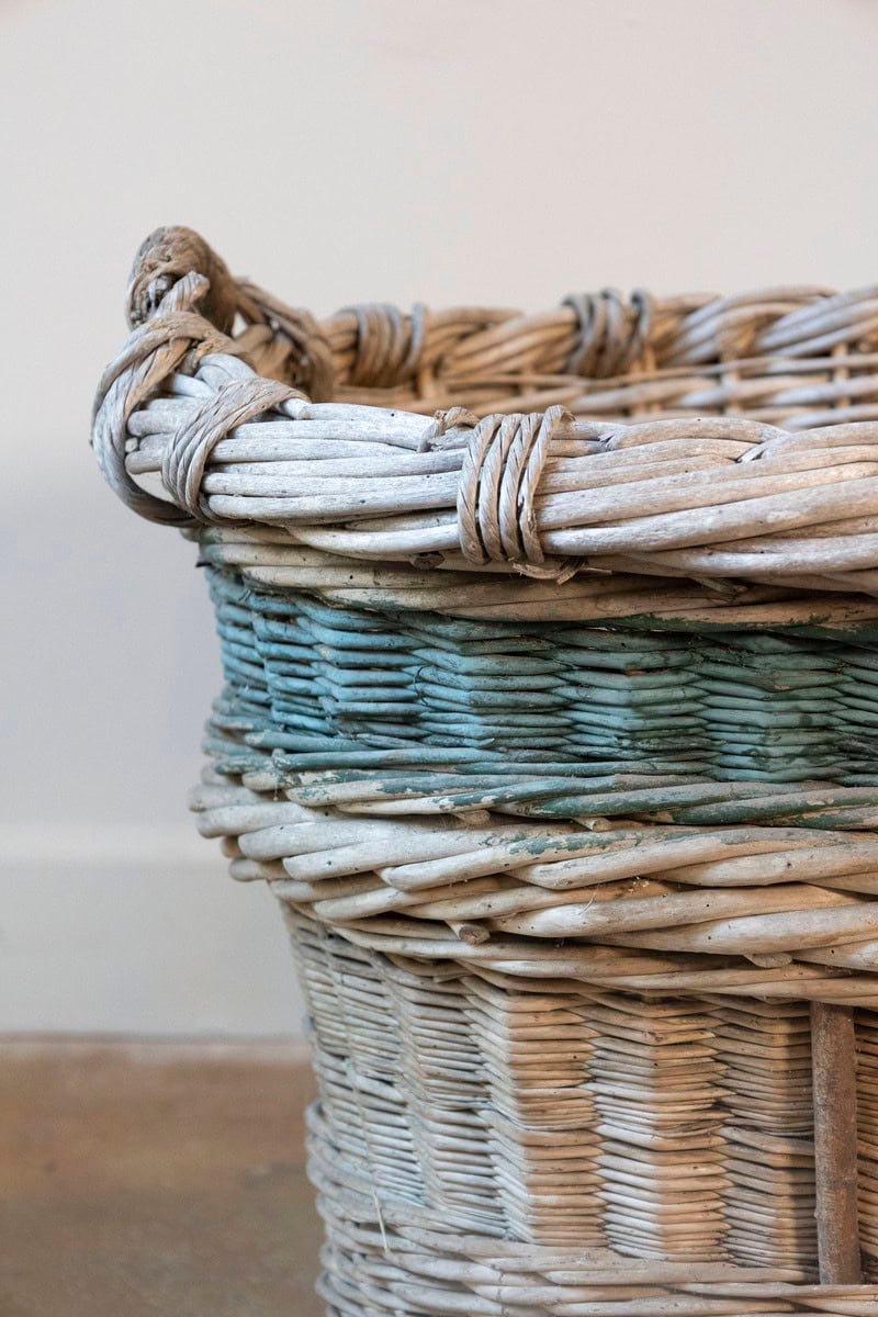 French Early 20th Century Wicker Grape Harvesting Basket - JAA