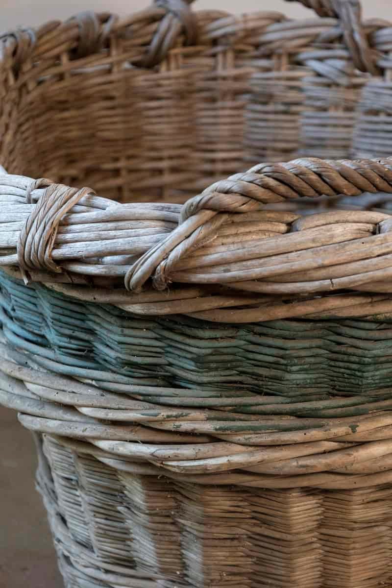 French Early 20th Century Wicker Grape Harvesting Basket - JAA