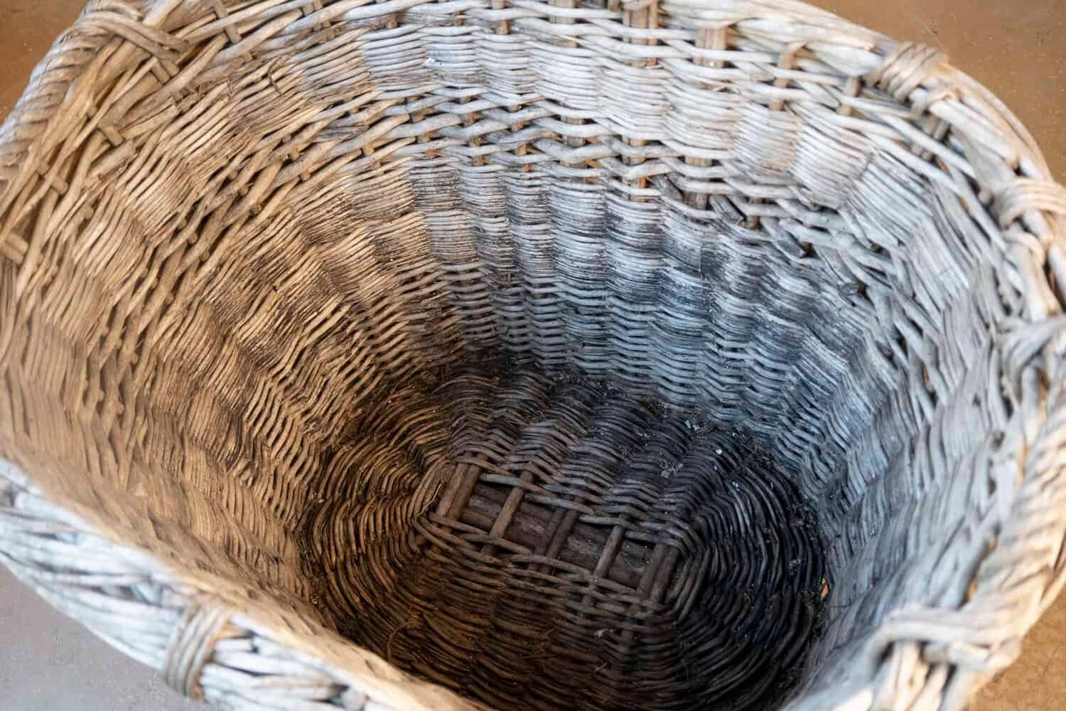 French Early 20th Century Wicker Grape Harvesting Basket - JAA