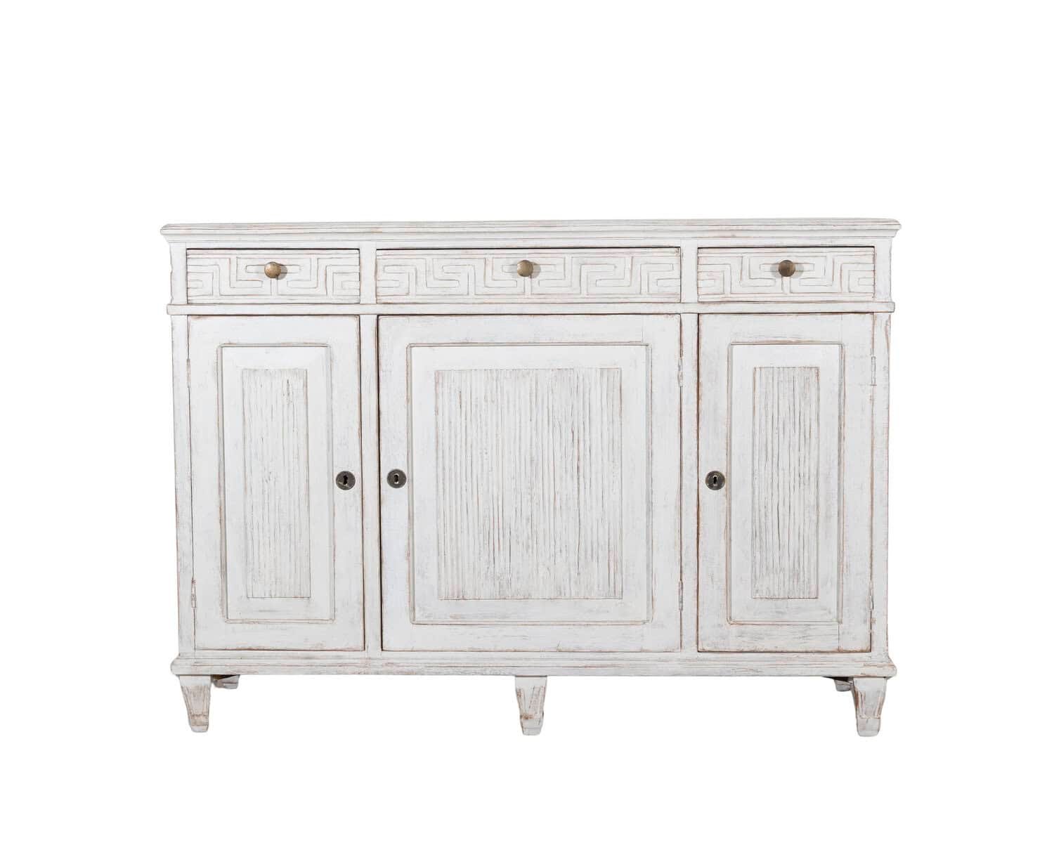 Swedish Painted Sideboard with Greek Key Detail, Circa 1880