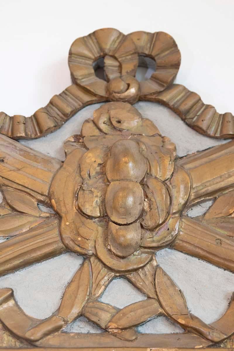 French Louis XVI Period 1770s Painted and Gilded Mirror with Quivers and Arrows - JAA