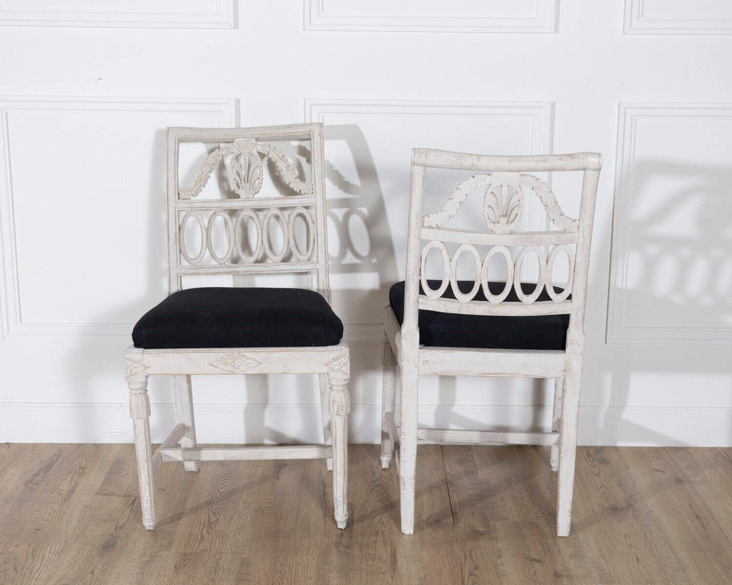 Set of Eight Swedish Gustavian Dining Chairs, circa 1820 - JAA