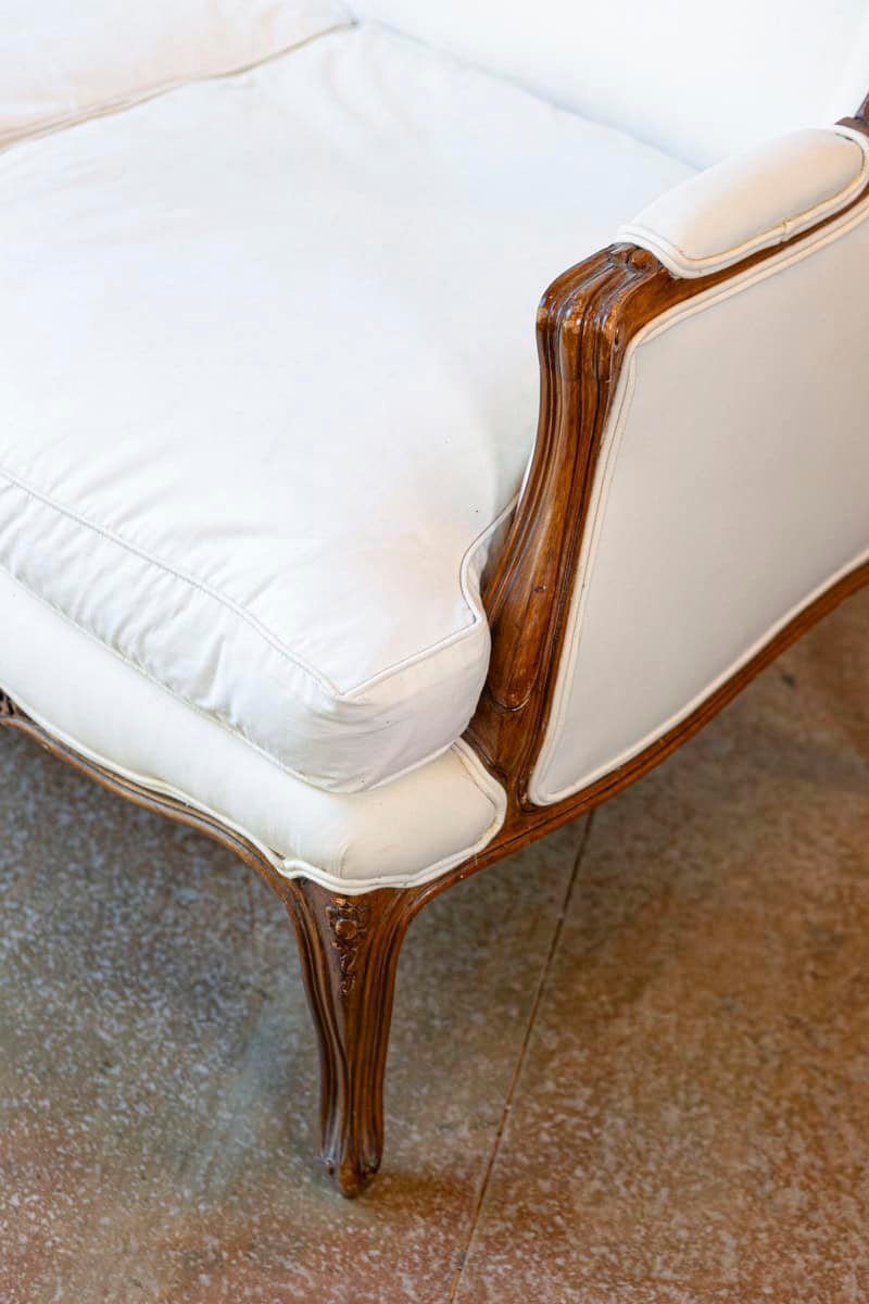 French, 19th Century Louis XV Style Wooden Three-Seat Canapé à Oreilles - JAA