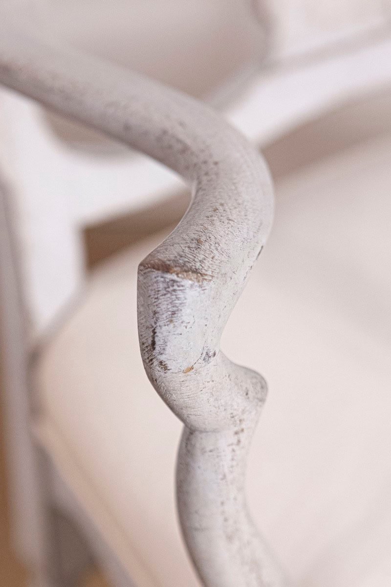 Pair of Scandinavian Rococo Style Painted Armchairs - JAA