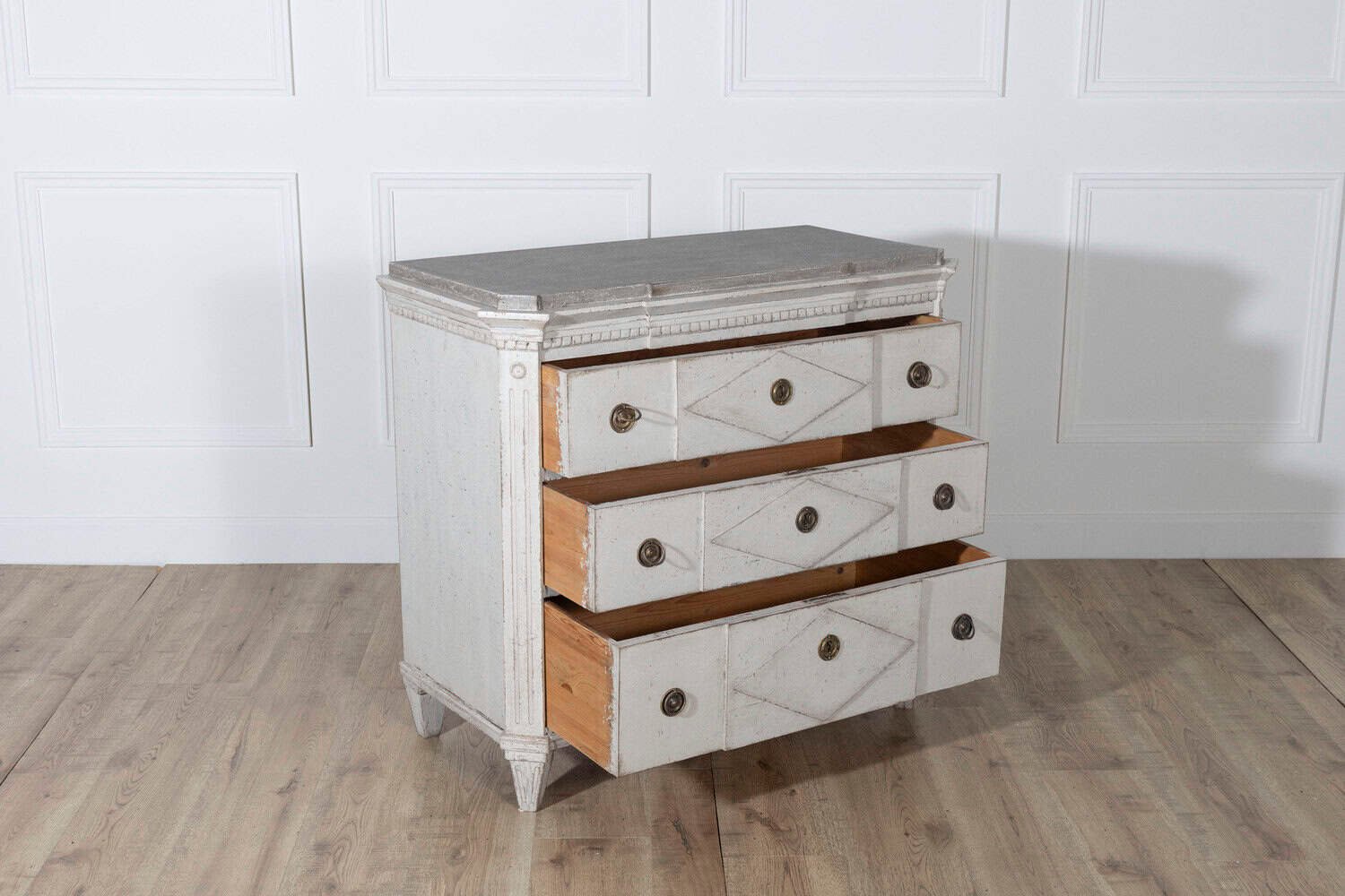 Swedish Gustavian Style Painted Chest of Drawers with Grey Top, circa 1880 - JAA