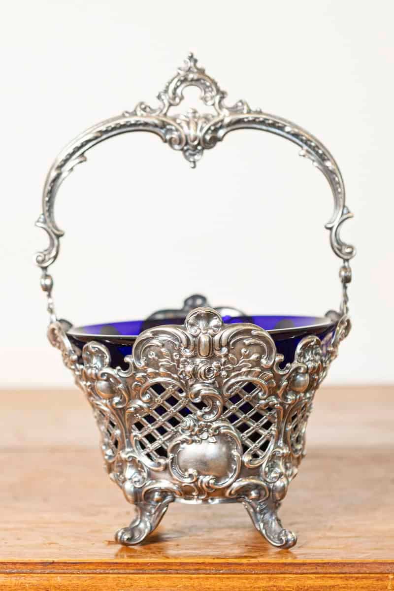 French 19th Century Silver-Plated Decorative Basket - JAA