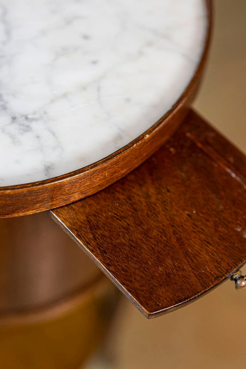 French Mahogany Chiffonnier with Marble Top, Early 20th Century - JAA