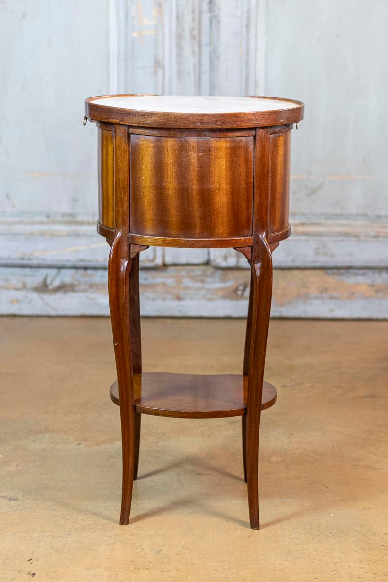 French Mahogany Chiffonnier with Marble Top, Early 20th Century - JAA