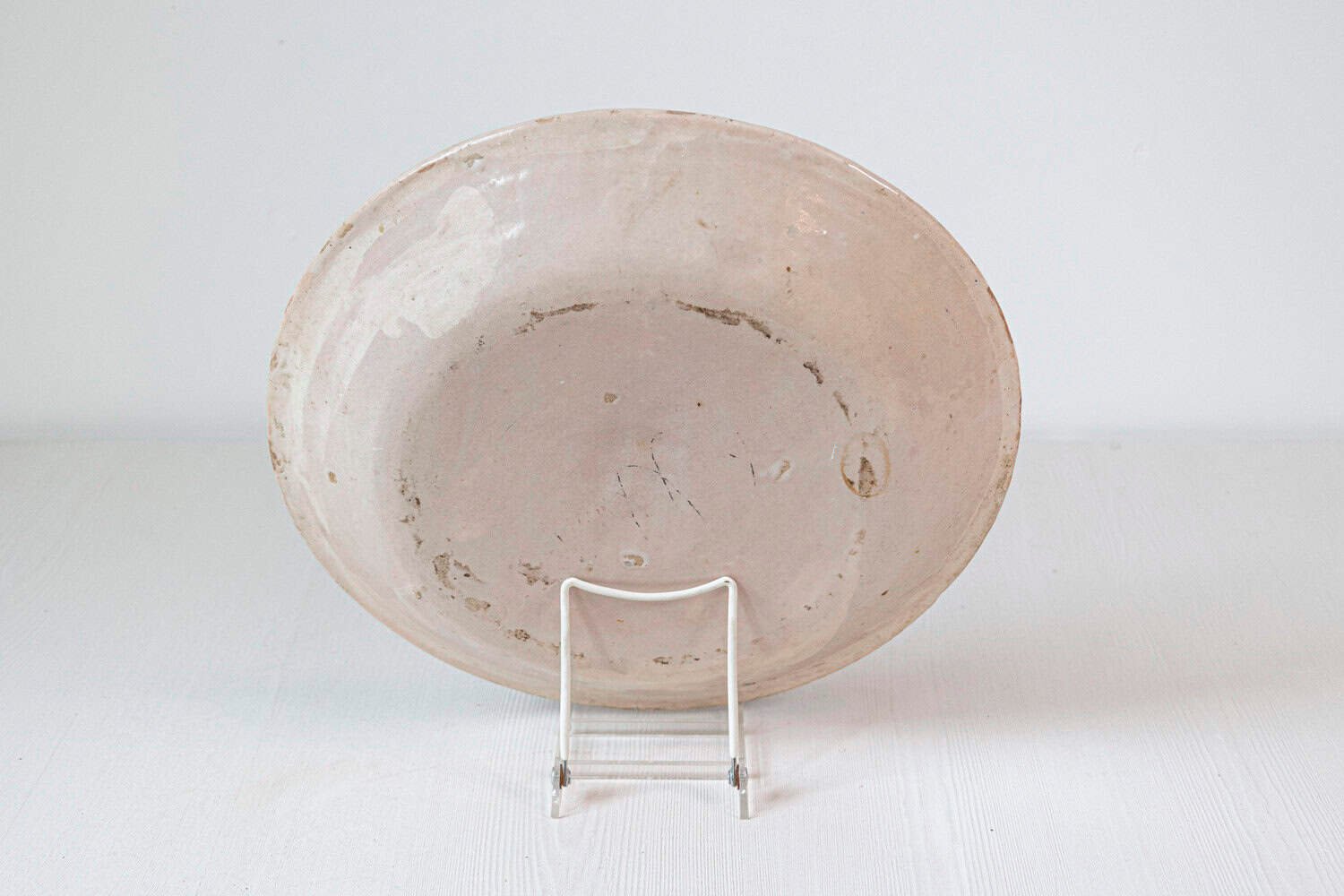 Northern Italian 1910s Pottery Platter with Blue Deer Motif and Weathered Patina - JAA