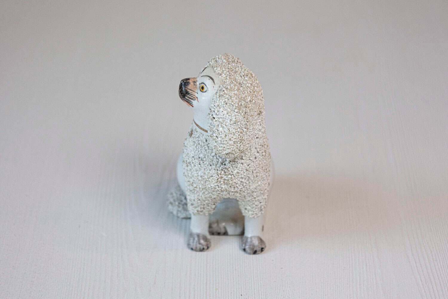 English 19th Century Victorian Split Leg Staffordshire Dog with White Coat - JAA