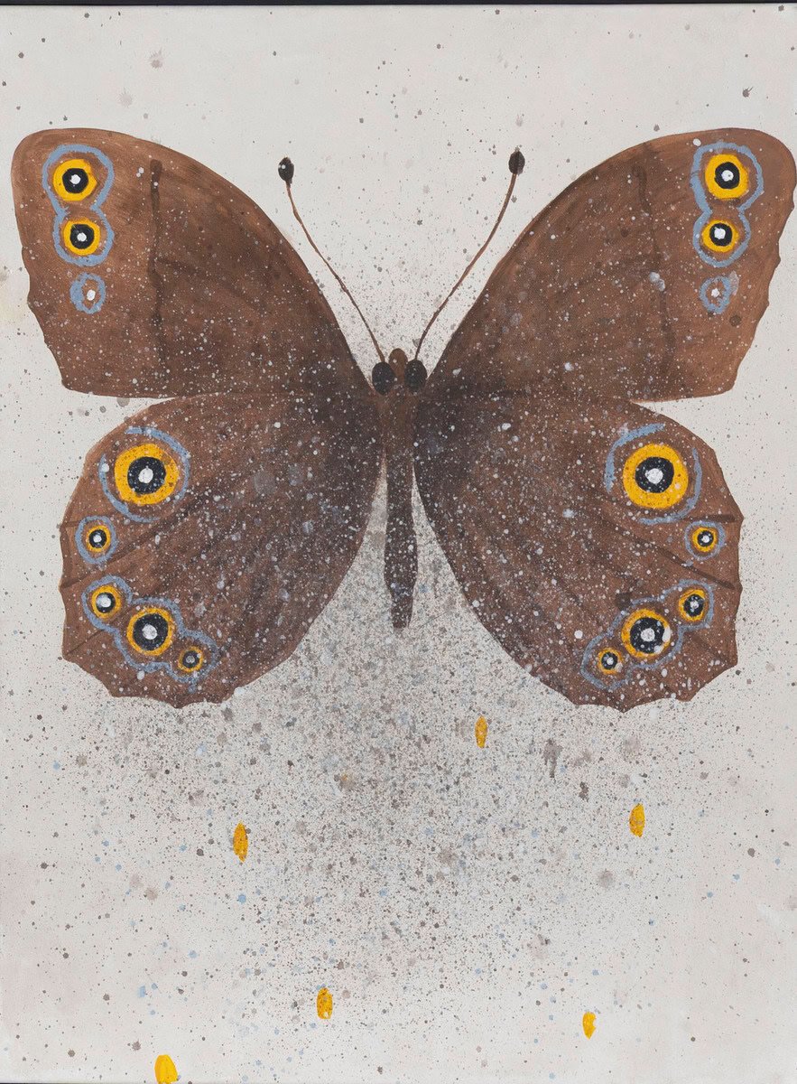 May-Britt Jørgensen Contemporary Butterfly Painting — Acrylic on Canvas - JAA