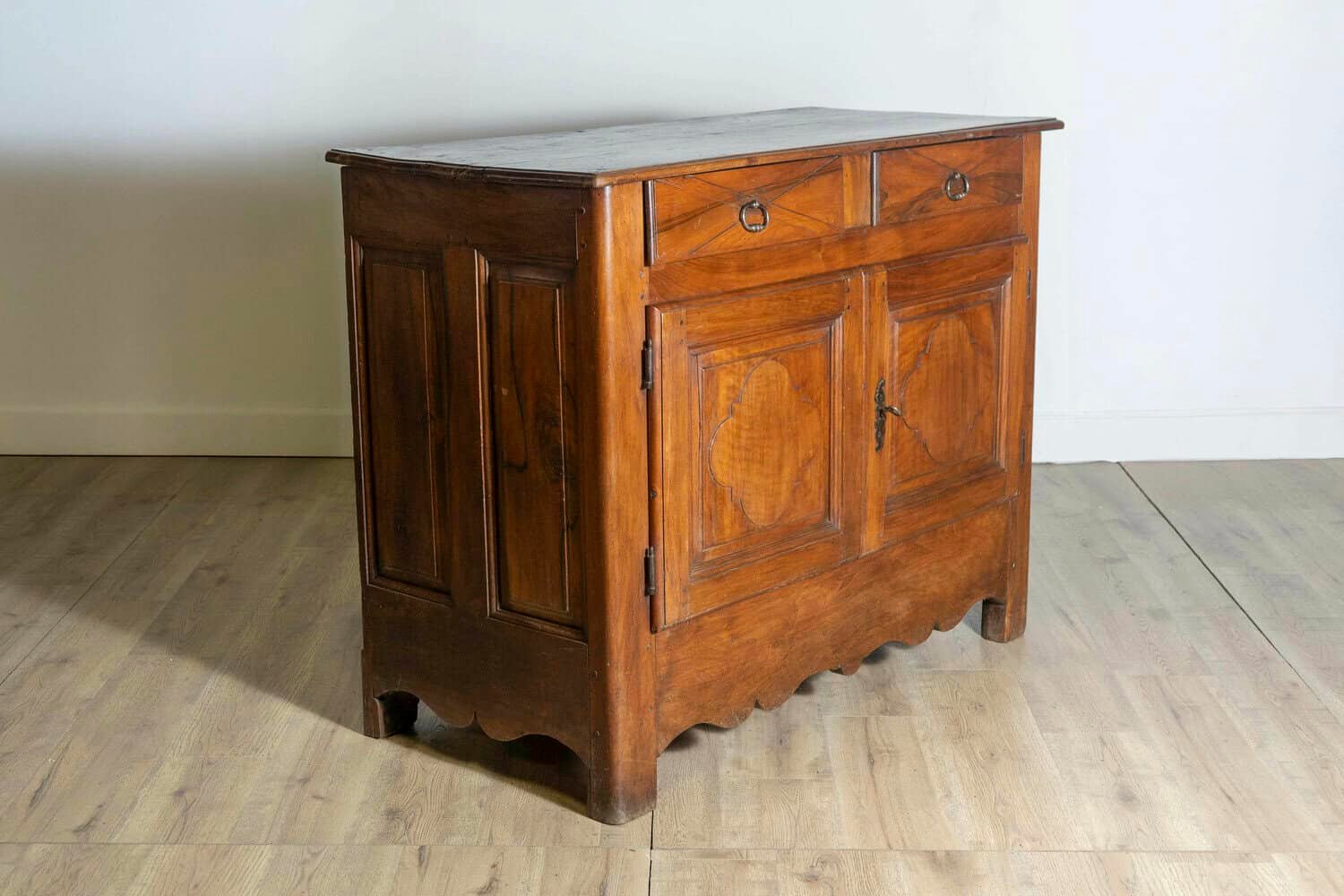 Louis XIV Period 18th Century Walnut Buffet with Carved Quatrefoil Motifs - JAA