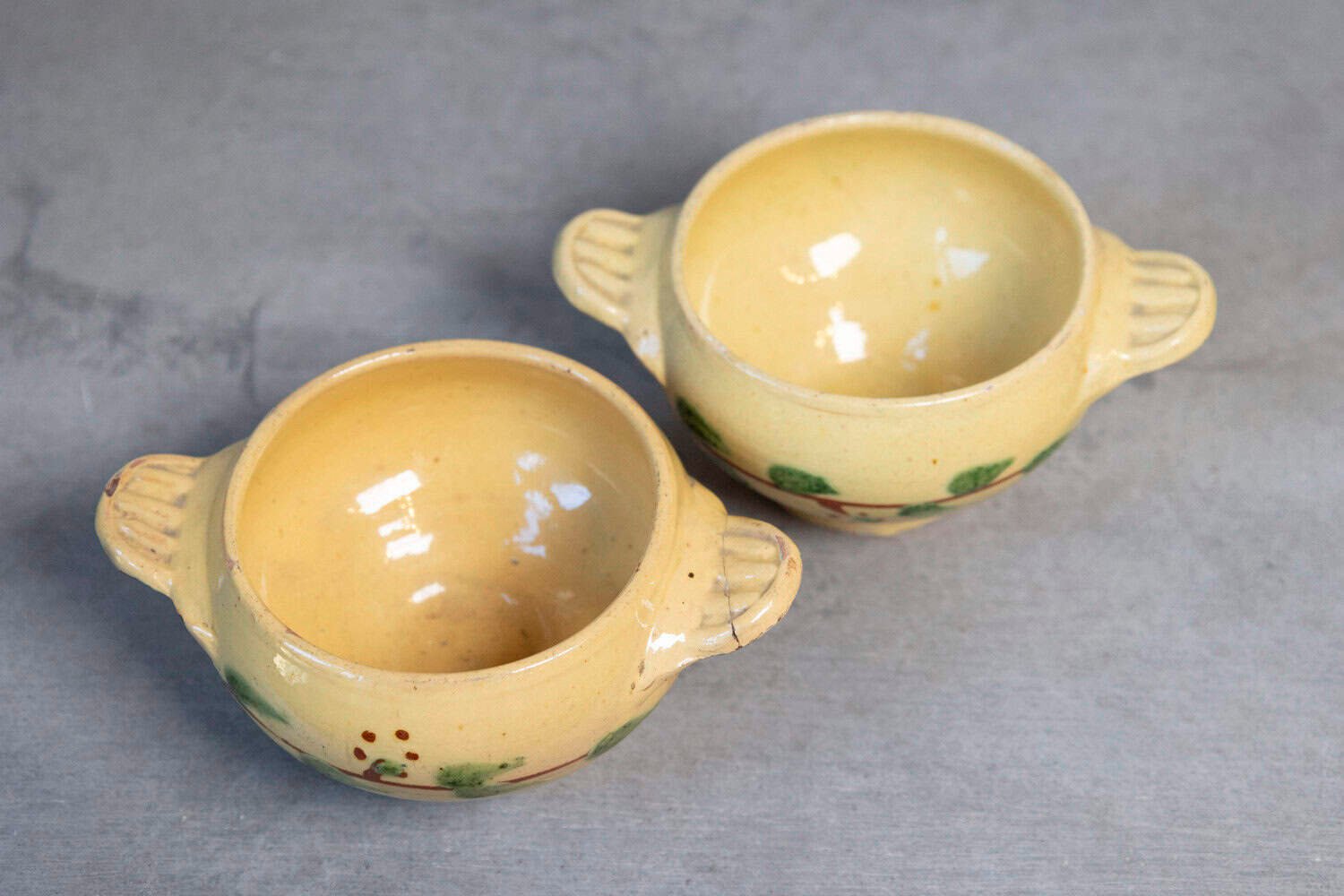 Eastern French 19th Century Yellow Glazed Pottery Bowls from Innimont - JAA