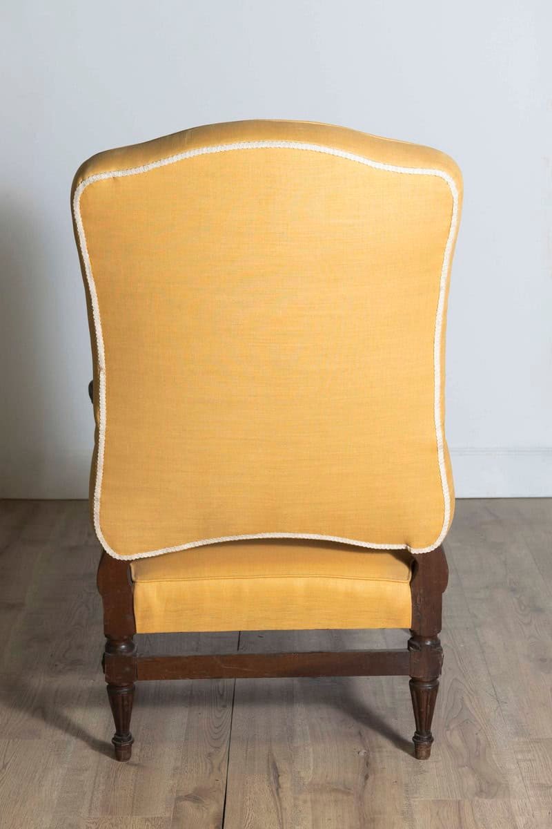 18th Century French Transition Period Walnut Armchair with Scrolling Arms - JAA