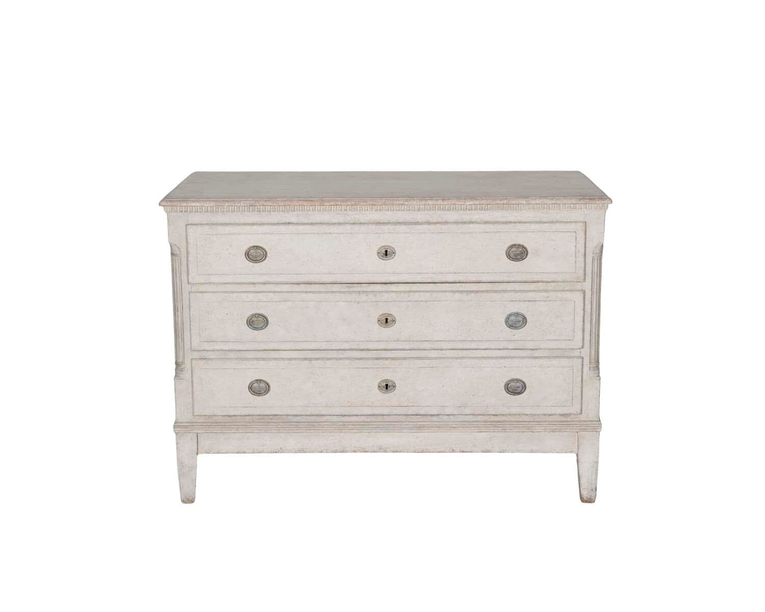 Antique Danish Chest of Drawers in Painted Oak and Pine, circa 19th Century - JAA