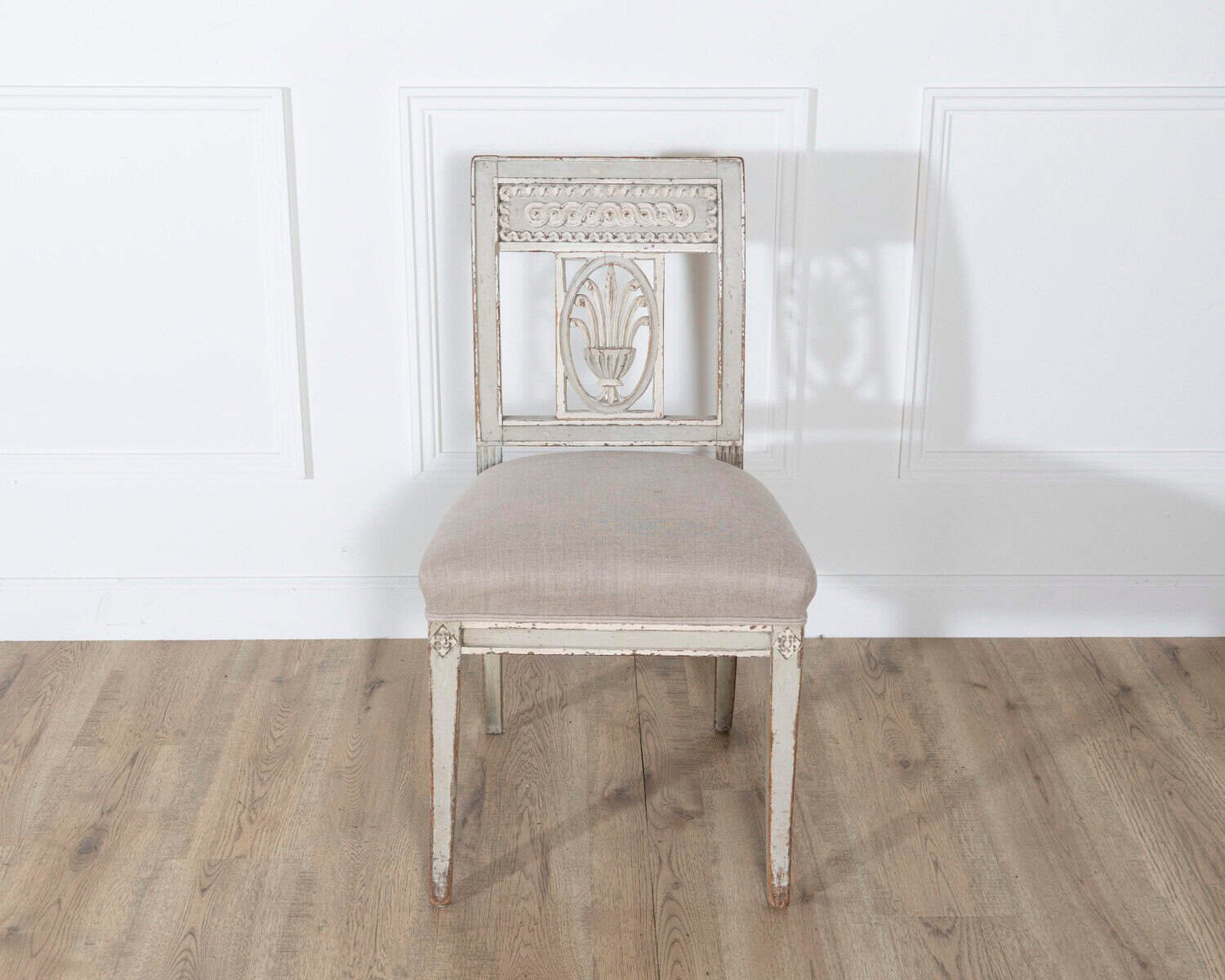 Set of Six 19th Century Directoire Style Carved Wood Chairs - JAA
