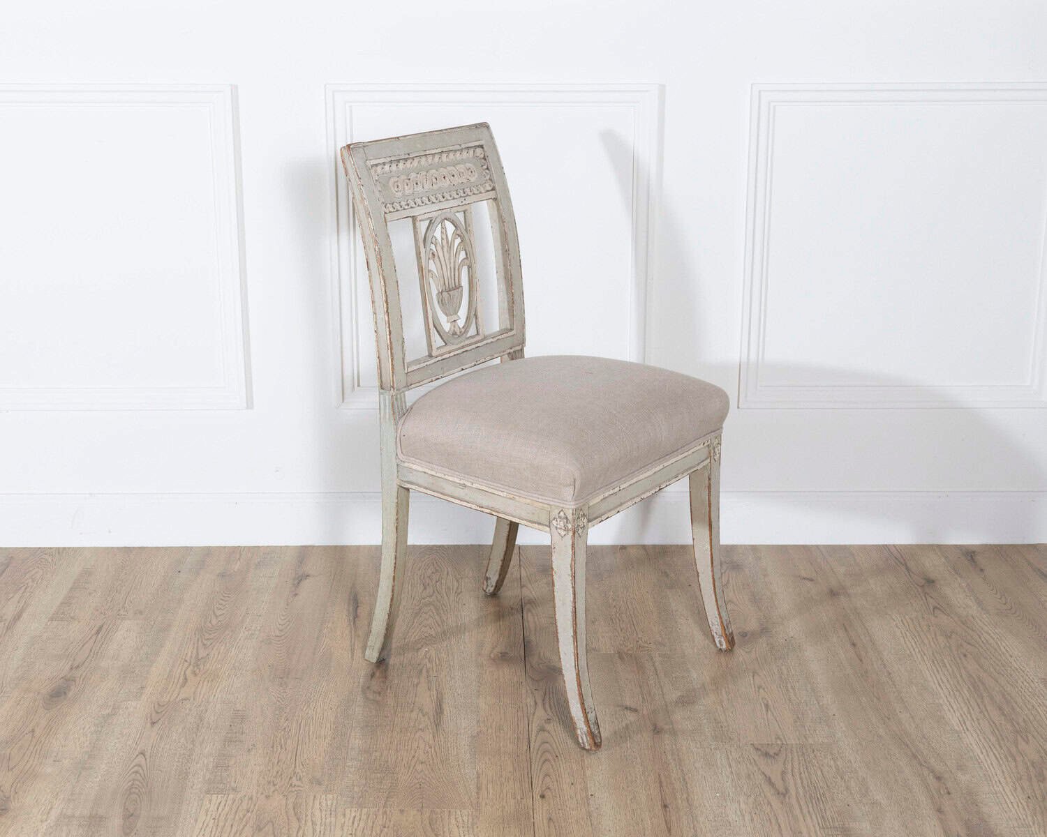 Set of Six 19th Century Directoire Style Carved Wood Chairs - JAA