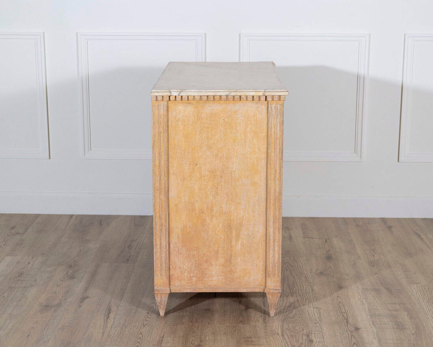 Swedish Gustavian-Style Painted Chest of Drawers in Sienna and Antique White, Circa 1890 - JAA